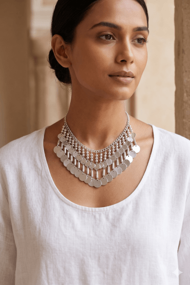 Vintage Coin Statement Choker