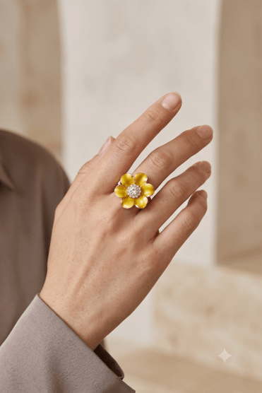 Yellow Bloom Gold Stretch Ring