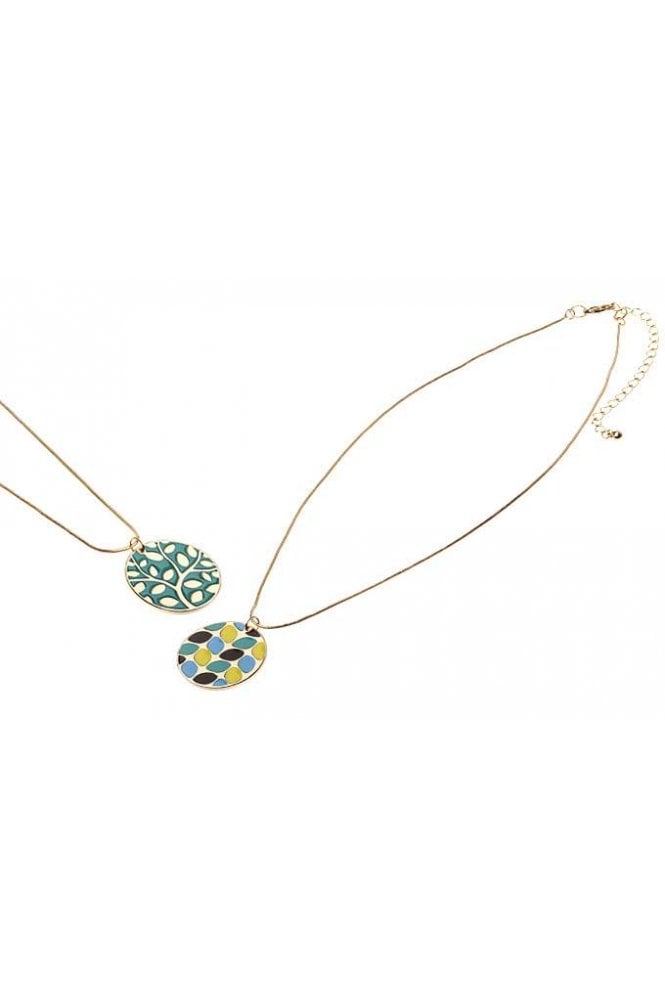Majique London Reversible Leaf Pendant Snake Necklace