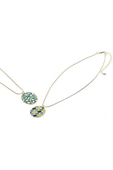 Reversible Leaf Pendant Snake Necklace