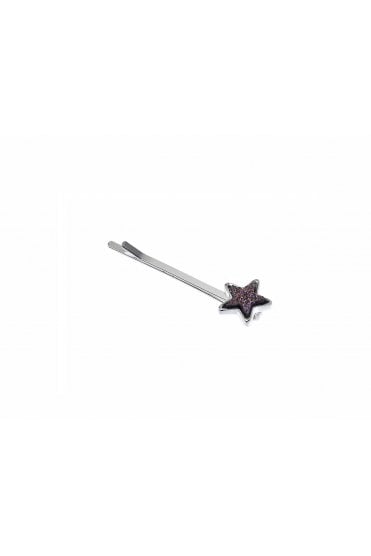 Silver Hair Pin with Star-Shaped Druzy