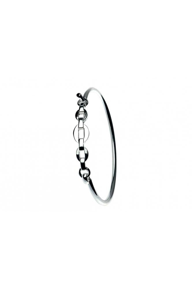 Majique London Silver Link Wave Bangle