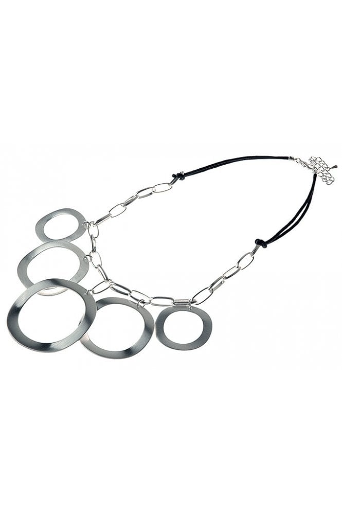 Majique London Silver Orbit Layered Necklace