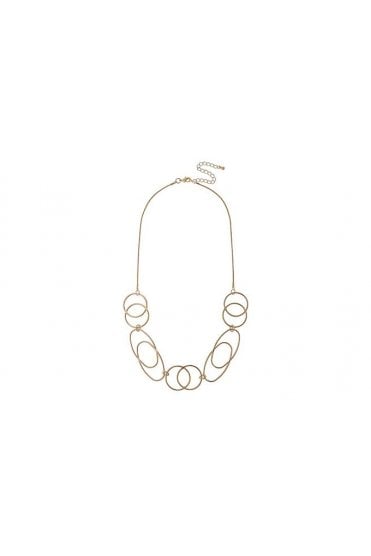 Snake Chain Necklace with Oval and Circle Link Details