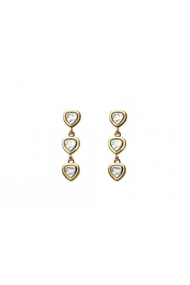 Majique London Trio of Love Hammered Drop Earrings