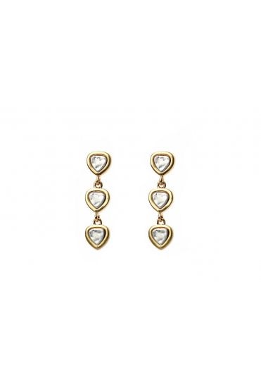 Trio of Love Hammered Drop Earrings