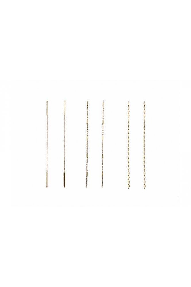Majique London Triple Chain Drop Earrings Set
