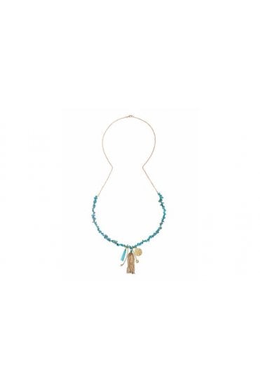Turquoise Tassel Cascade Necklace