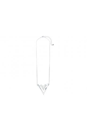 Twin V Silver Necklace