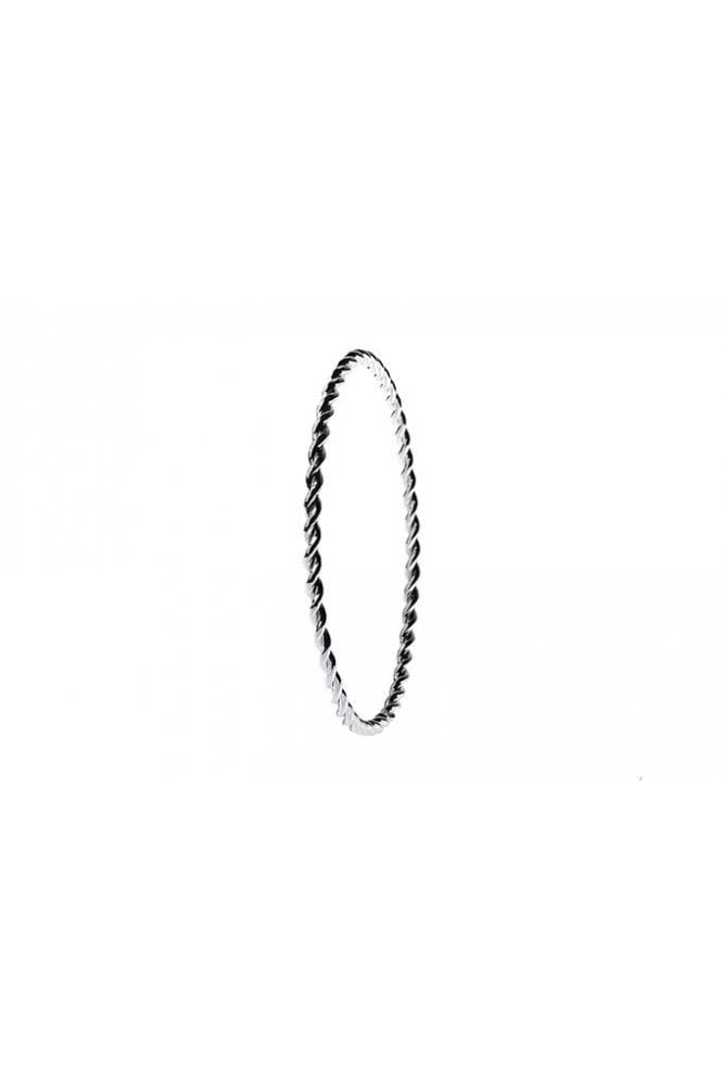 Majique London Twisted Luxe Silver Bangle