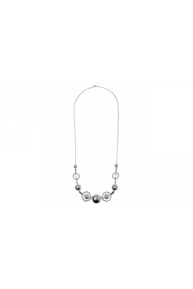 Majique London Vintage Silver Beaded Snake Necklace