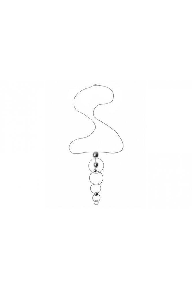 Majique London Vintage Silver Circle Pendant Necklace