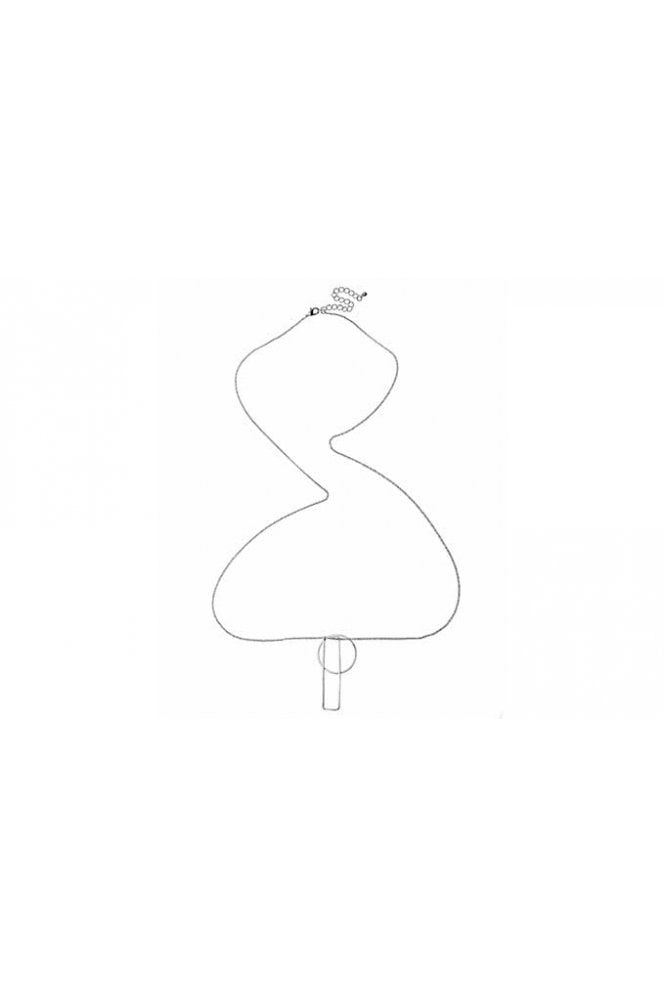 Majique London Vintage Silver Geometric Pendant Necklace