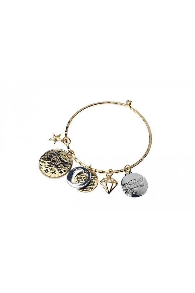 Majique London Charmed Gold Wire Bangle