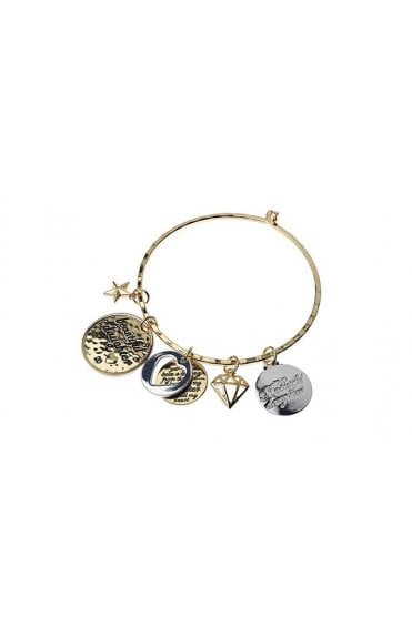 Charmed Gold Wire Bangle