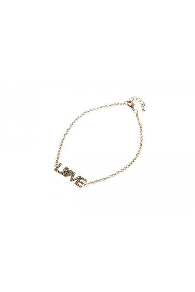 Majique London Charmed Love Crystal Chain Bracelet