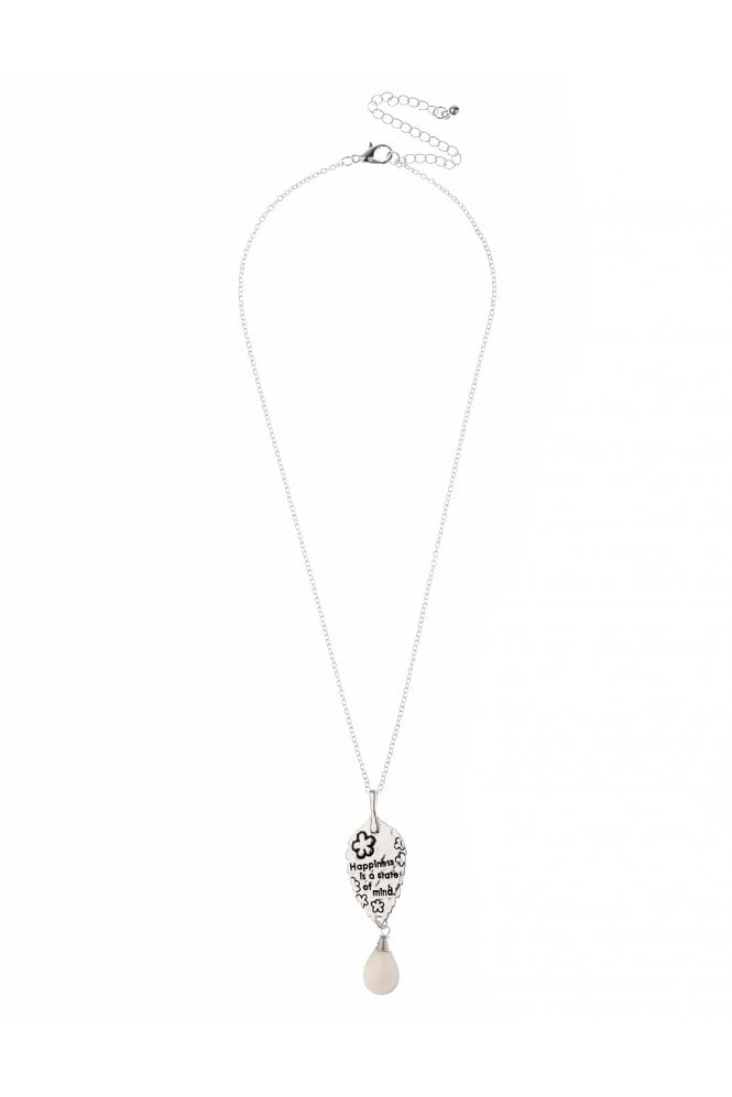 Majique London Happiness Vibes Leaf Drop Necklace
