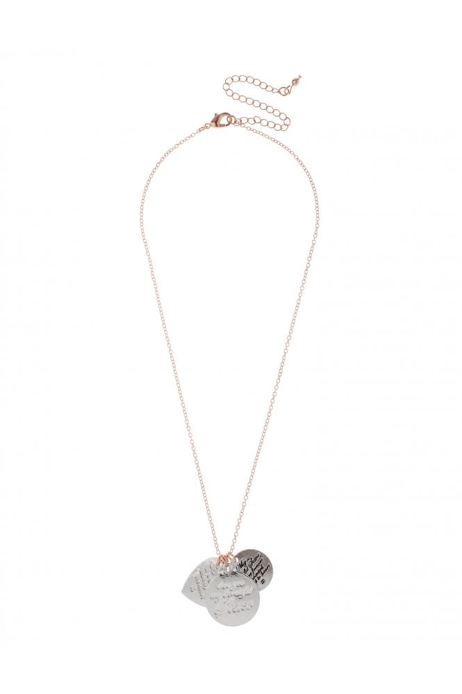 Majique London Heart & Circle Charm Necklace