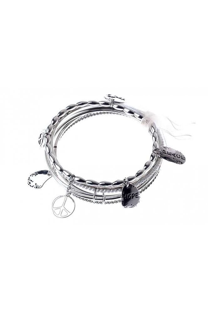 Majique London Hope & Peace Multi Row Bracelet
