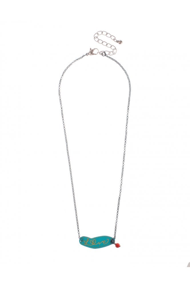 Majique London Message Of Love Necklace With Red Bead