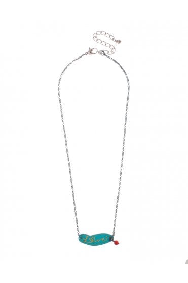 Message Of Love Necklace With Red Bead