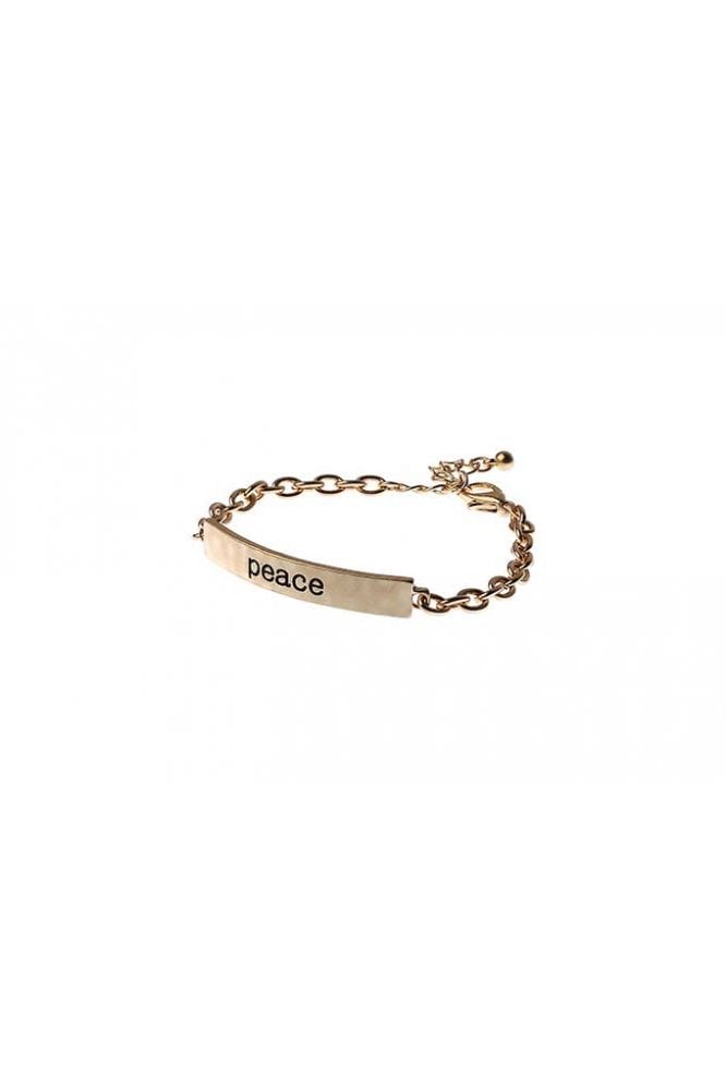 Majique London Peace Hammered Bar Link Bracelet