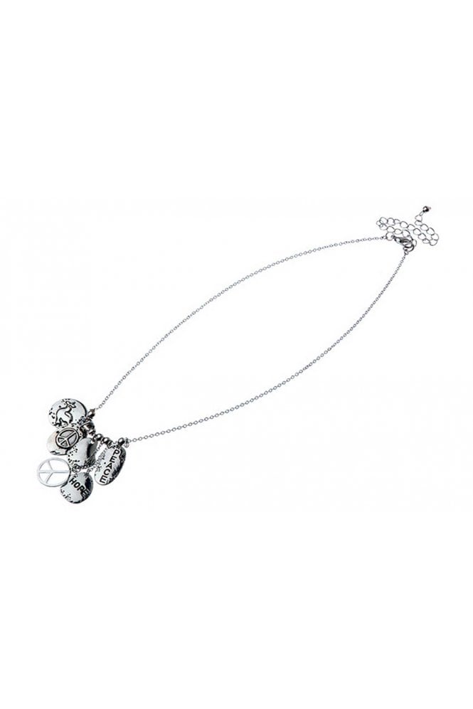Majique London Peace & Hope Rhodium Chain Necklace