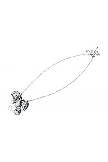 Peace & Hope Rhodium Chain Necklace