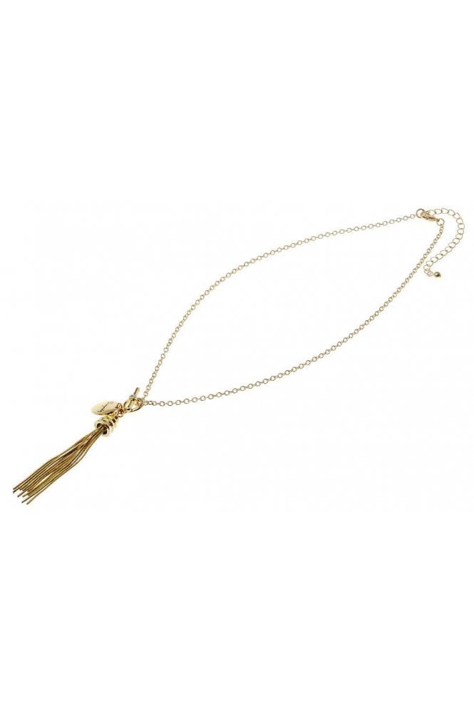 Majique London Prosperity Tassel T-Bar Necklace