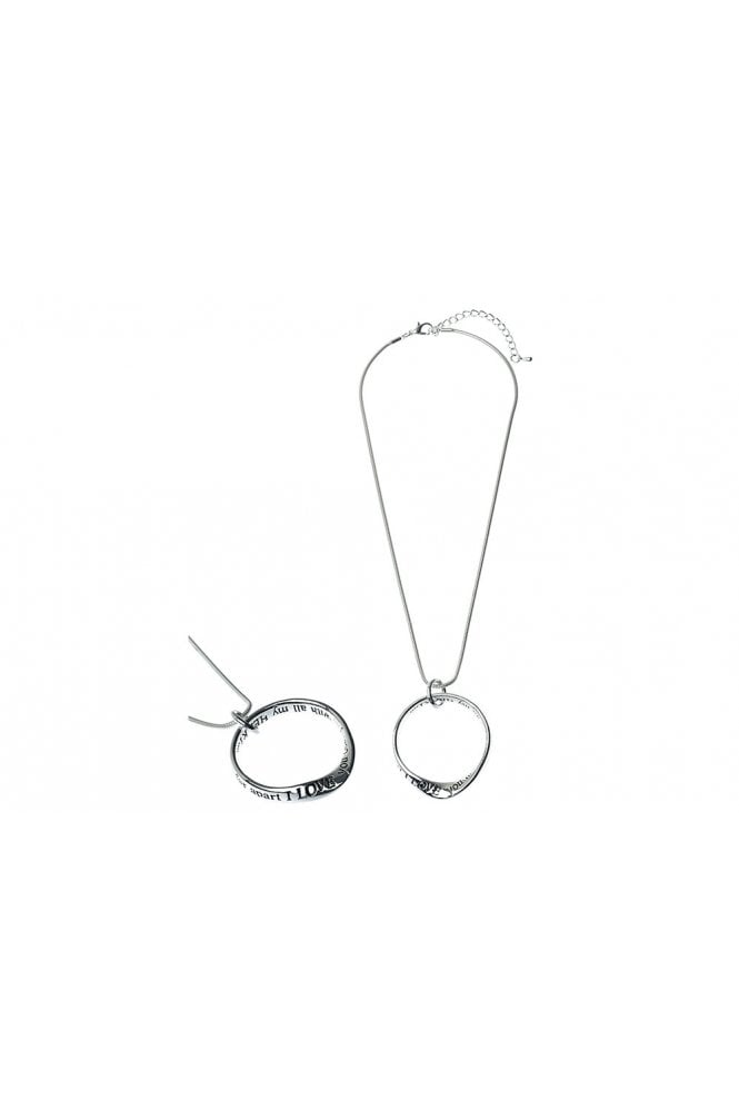 Majique London Silver Heartfelt Distance Message Necklace