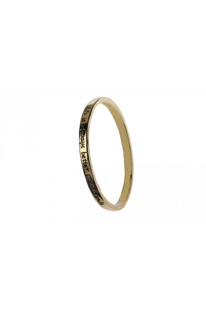 Majique London Smiles Ahead Gold Message Bangle