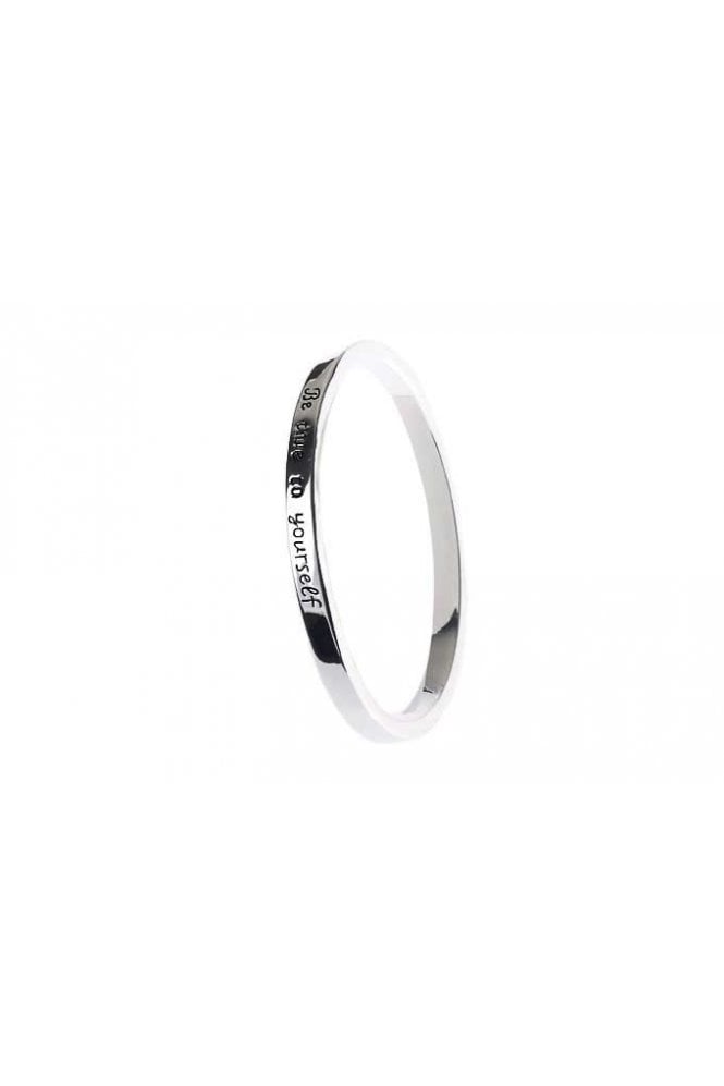 Majique London Stay True Silver Message Bangle