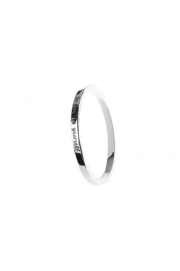 Stay True Silver Message Bangle