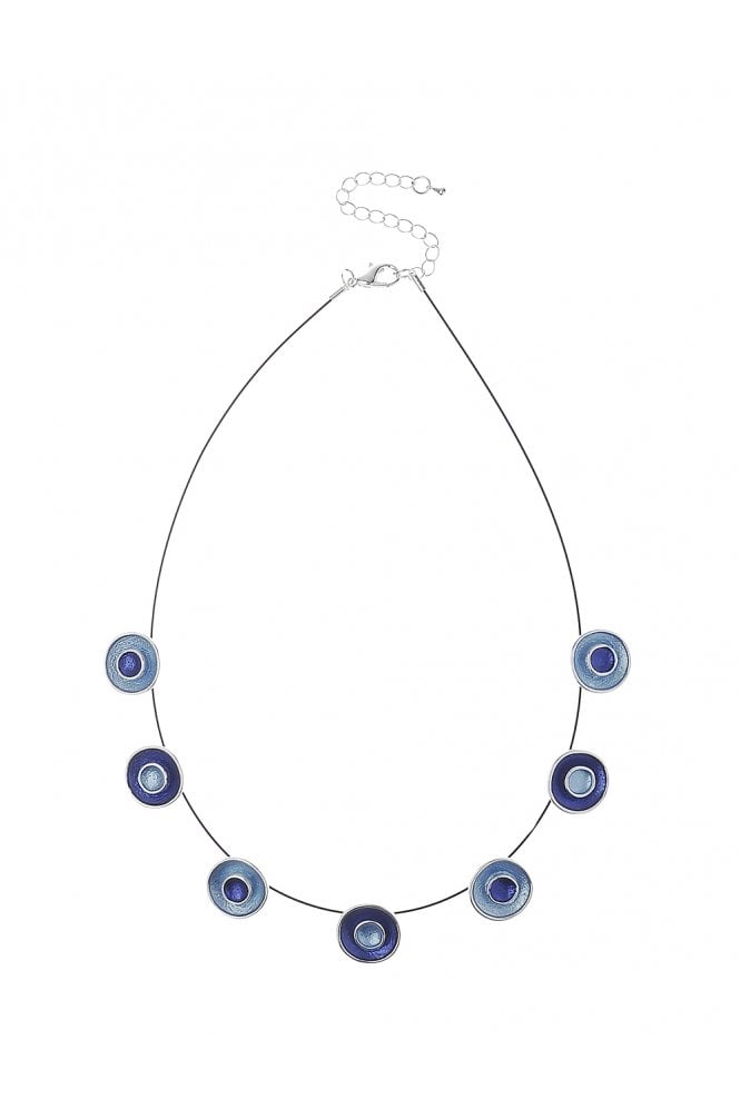 Majique London Midnight Wire Necklace With Sapphire Disc