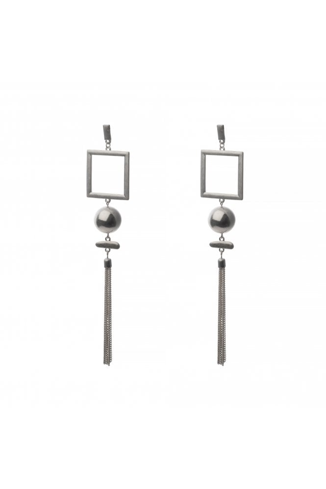 Majique London Modern Tassel Square Earring