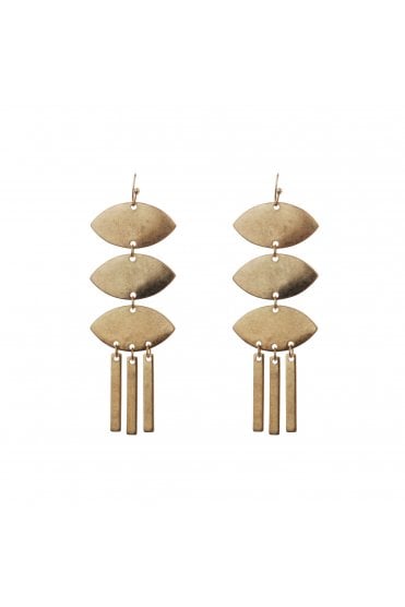 Modern Triple Drop Fish Hook Earring