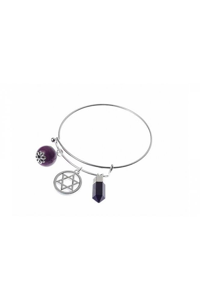 Majique London Mystic Faith Purple Bead Bracelet