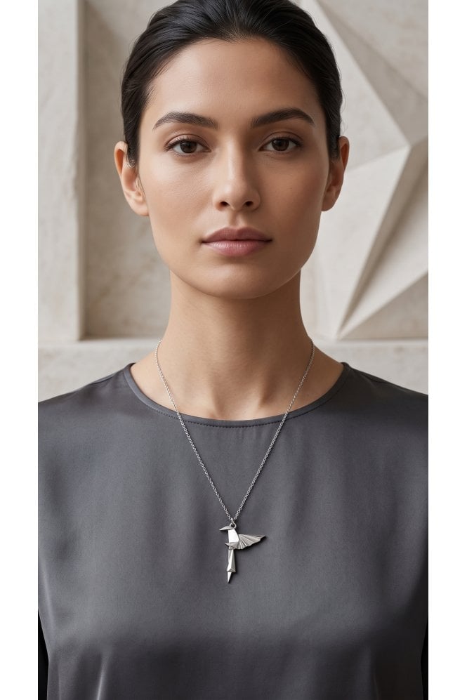 Origami Bird Charm Necklace