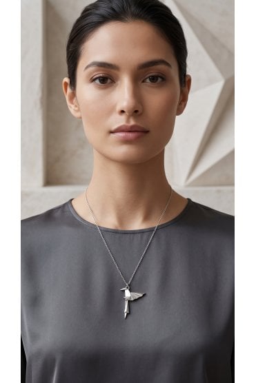 Origami Bird Charm Necklace