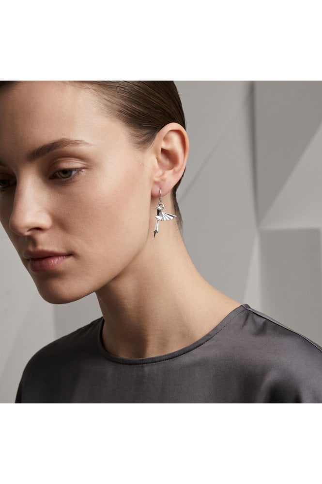 Origami Bird Fish Hook Drop Earrings