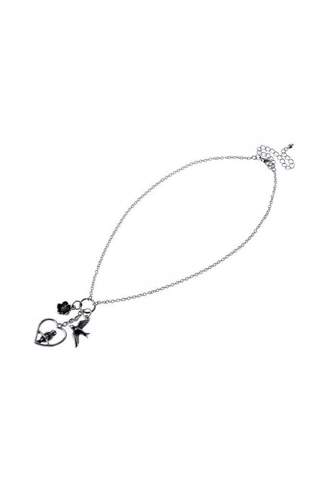 Majique London Owl & Heart Pendant Necklace