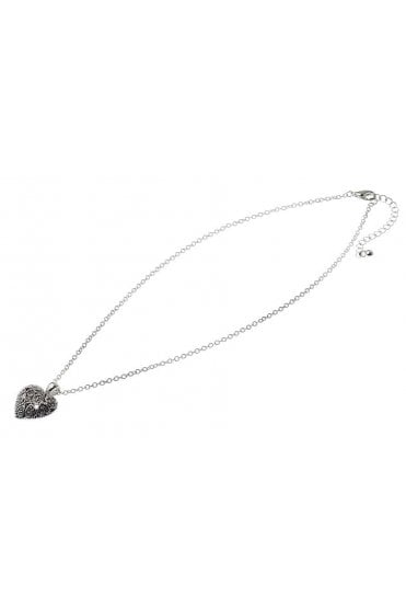 Puffed Heart Link Necklace