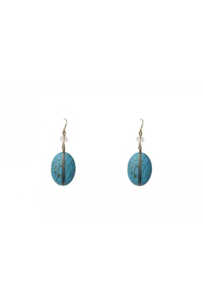 Majique London Quartz & Crystal Drop Fish Hook Earring