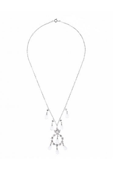 Radiant Cascade Brilliance Silver Chain Necklace with Cubic Zirconia Glamour