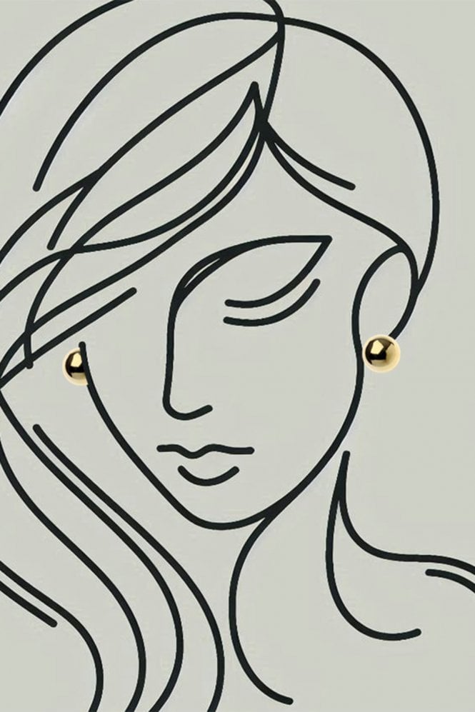 Majique London Radiant Gold Dome Sphere Stud Earring
