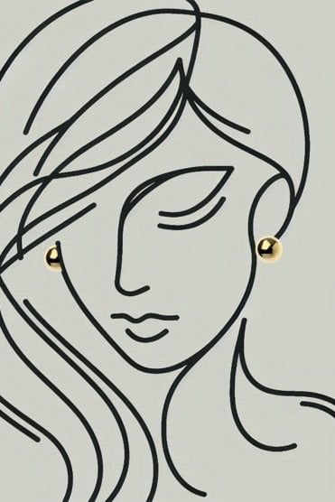 Radiant Gold Dome Sphere Stud Earring