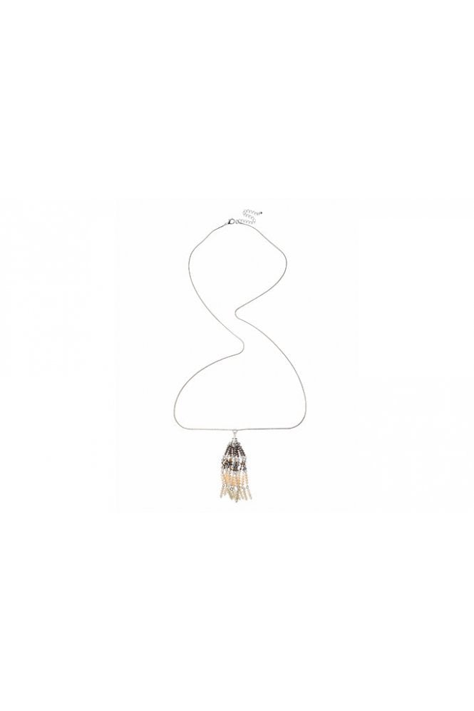 Majique London Radiant Serpent Beaded Tassel Necklace