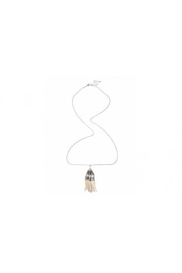Radiant Serpent Beaded Tassel Necklace