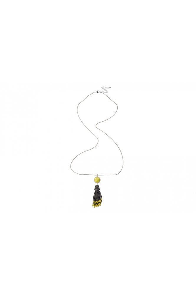 Majique London Radiant Serpent Chain With Boho Seed Tassel Necklace