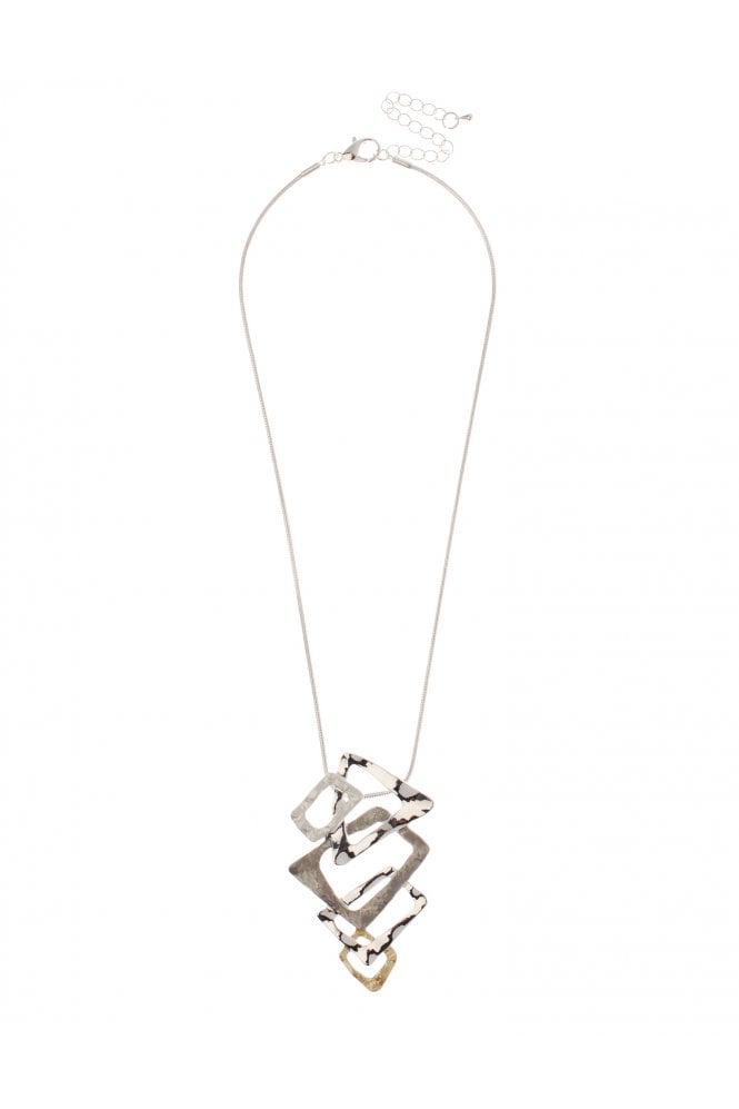 Majique London Radiant Silver Serpent Link Necklace With Multicolour Prism Pendant